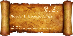 Novák Leonidász névjegykártya